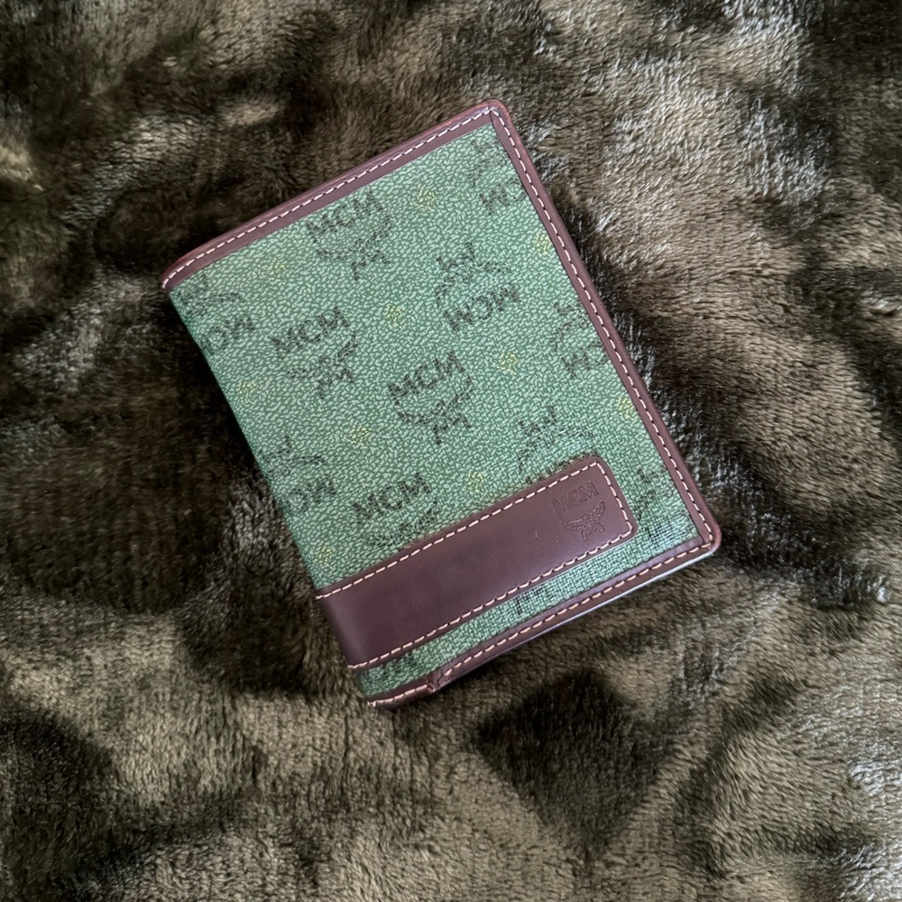Green MCM Bifold Wallet